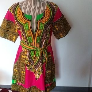 Pink Dashiki Dress